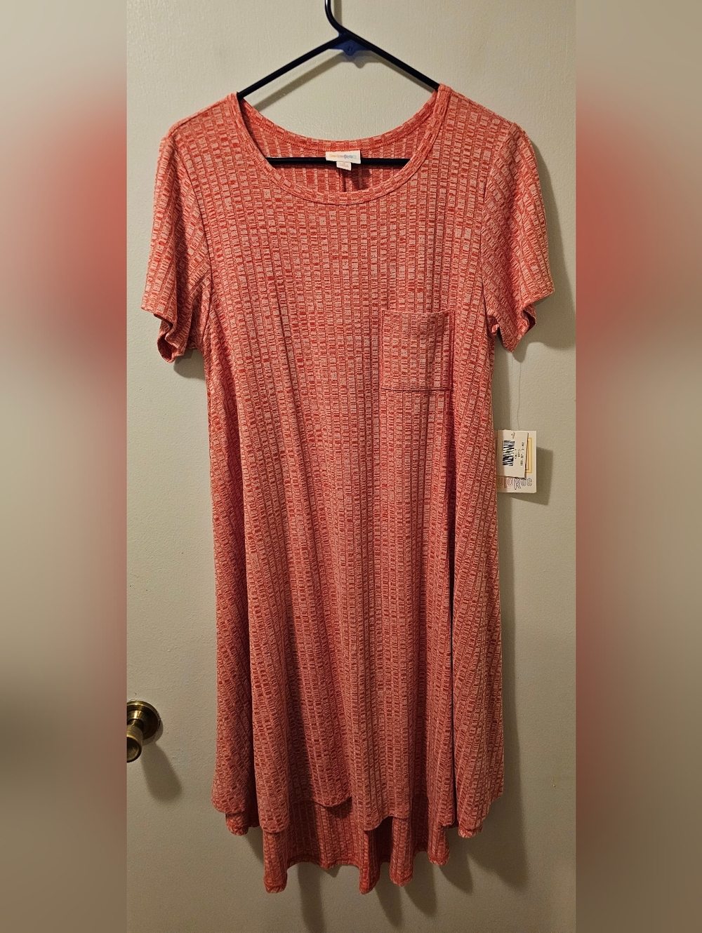 LULAROE Carly Dress Ribbed Red/White Women's Size Small NWT